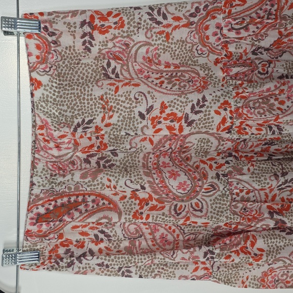 Cara Cara Paisley Print  Midi Skirt Beige/red Size S Small - Picture 3 of 12